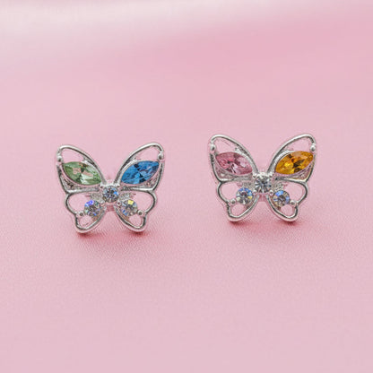 Pastel Crystal Butterfly Earrings