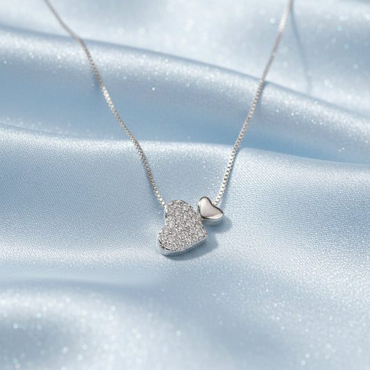 Pavé Double Heart Necklace