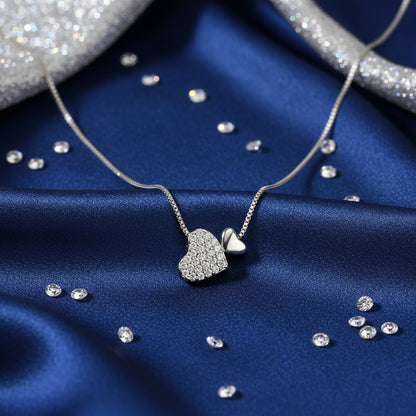 Pavé Double Heart Necklace