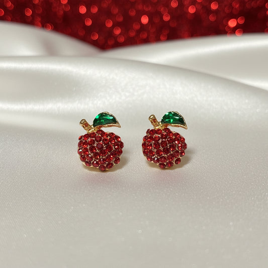 Red Pavé Apple Earrings