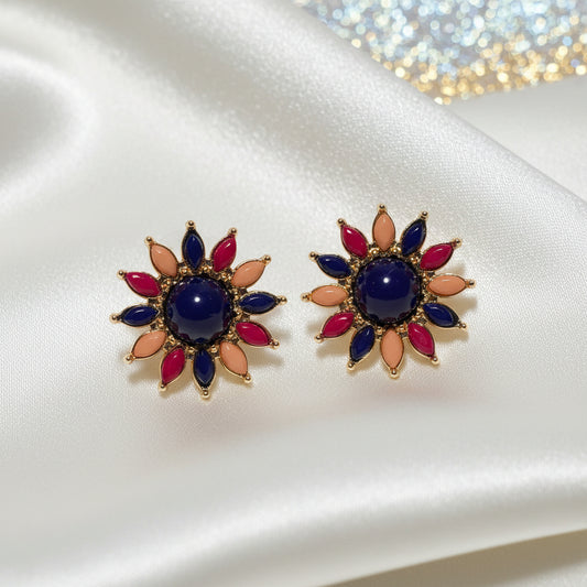 Multicolor Petal Flower Earrings