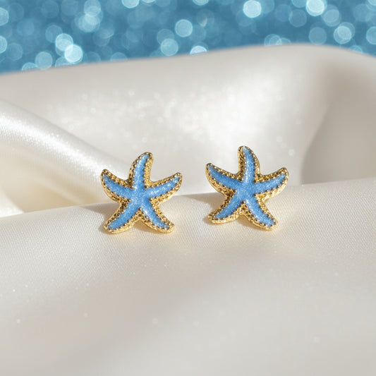 Sky Blue Starfish Earrings