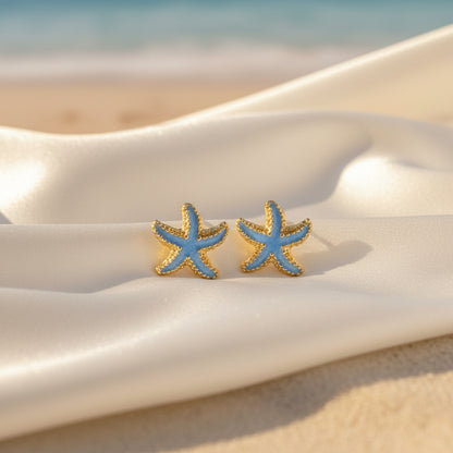 Sky Blue Starfish Earrings