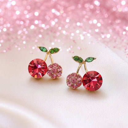 Pink Zircon Cherry Earrings