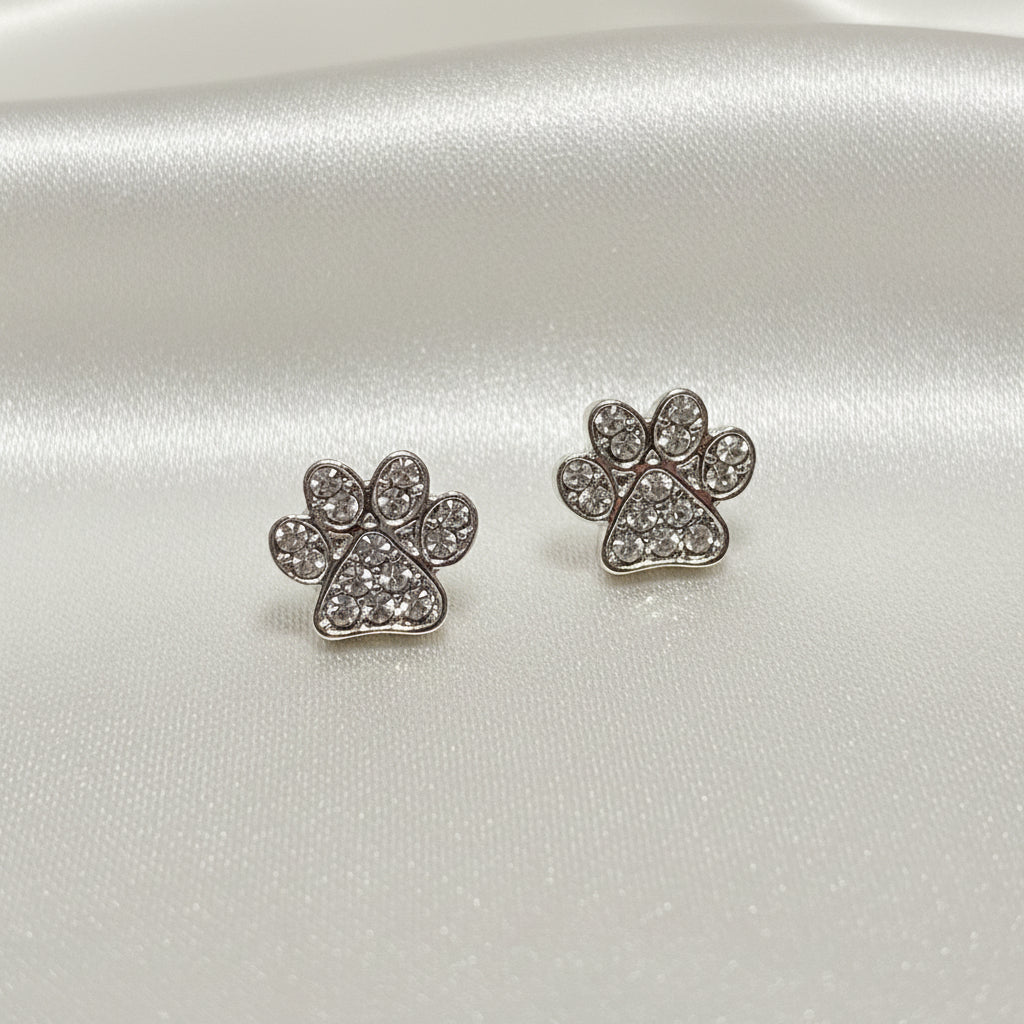 Pavé Paw Print Earrings