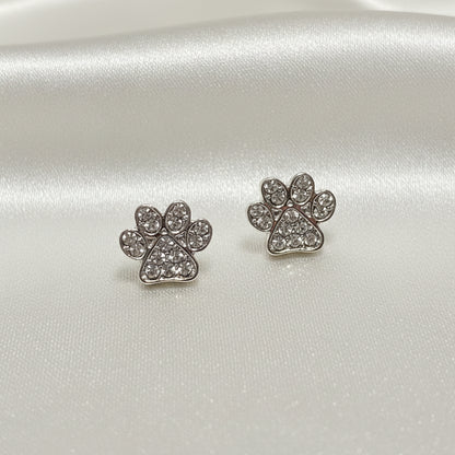 Pavé Paw Print Earrings