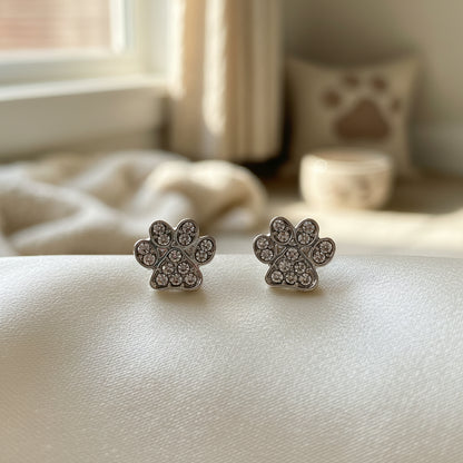 Pavé Paw Print Earrings