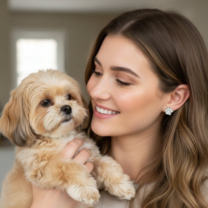 Pavé Paw Print Earrings