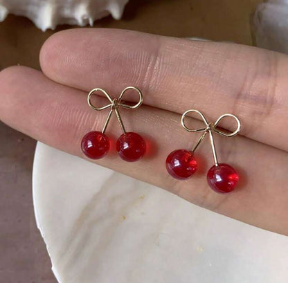 Cherry Bow Earrings