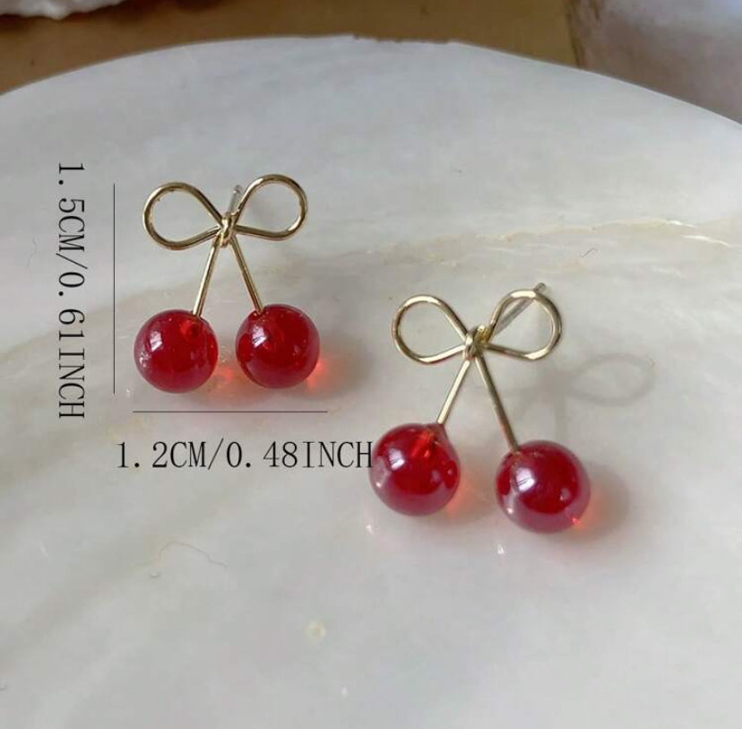 Cherry Bow Earrings