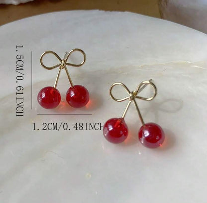 Cherry Bow Earrings