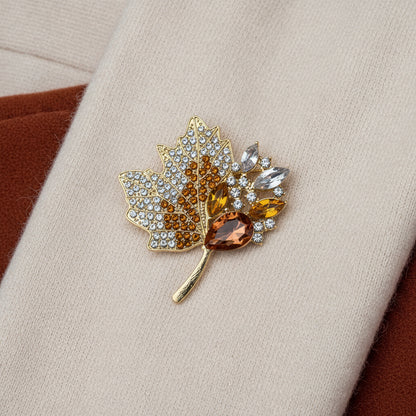 Golden Autumn Maple Leaf Pin