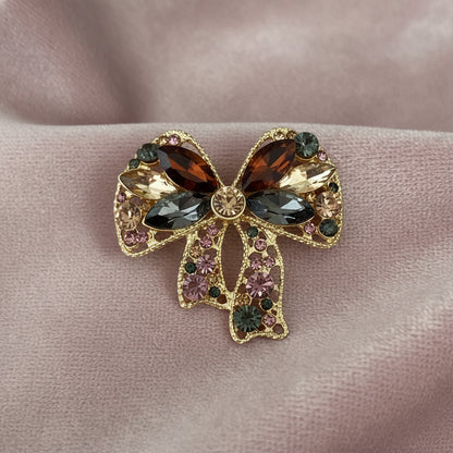 Golden Jewel Bow Pin