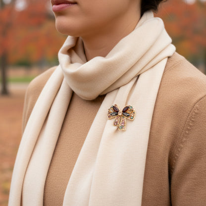 Golden Jewel Bow Pin