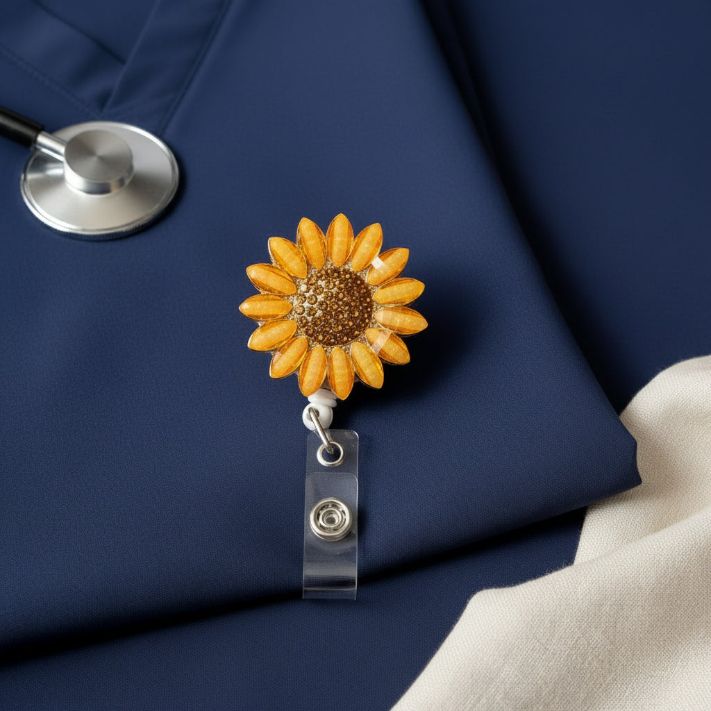 Sparkling Sunflower Badge Reel