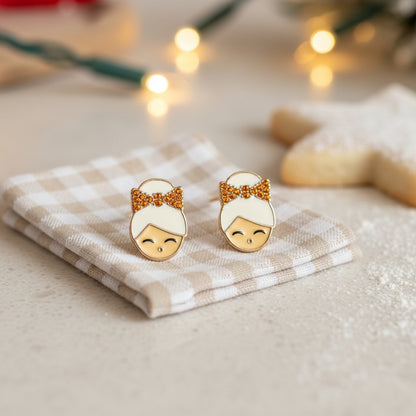 Mrs. Claus Bow Earrings