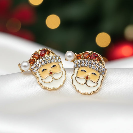 Jolly Jewel Santa Earrings