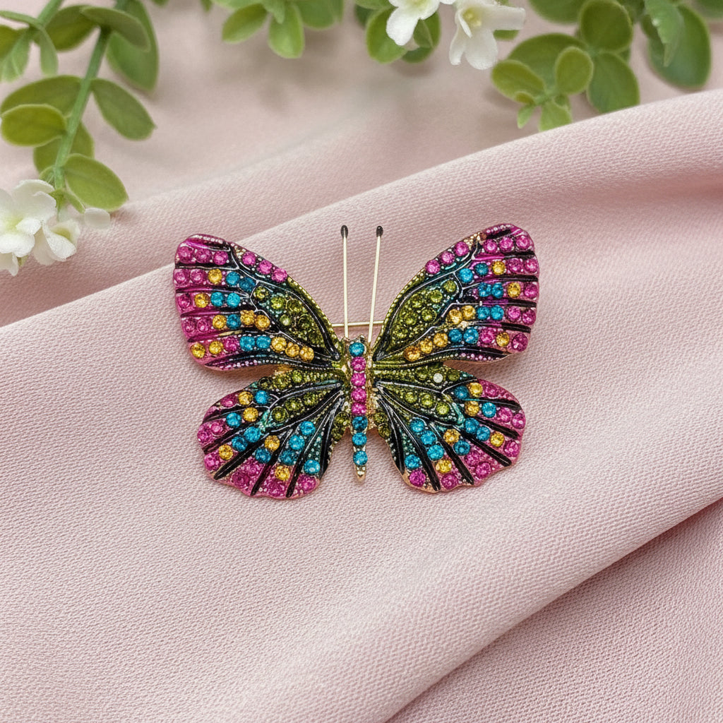Rainbow Sparkle Butterfly Pin