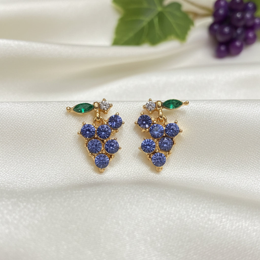 Periwinkle Grape Gem Earrings