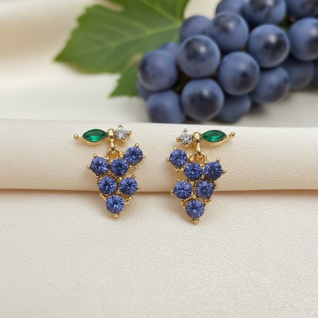Periwinkle Grape Gem Earrings