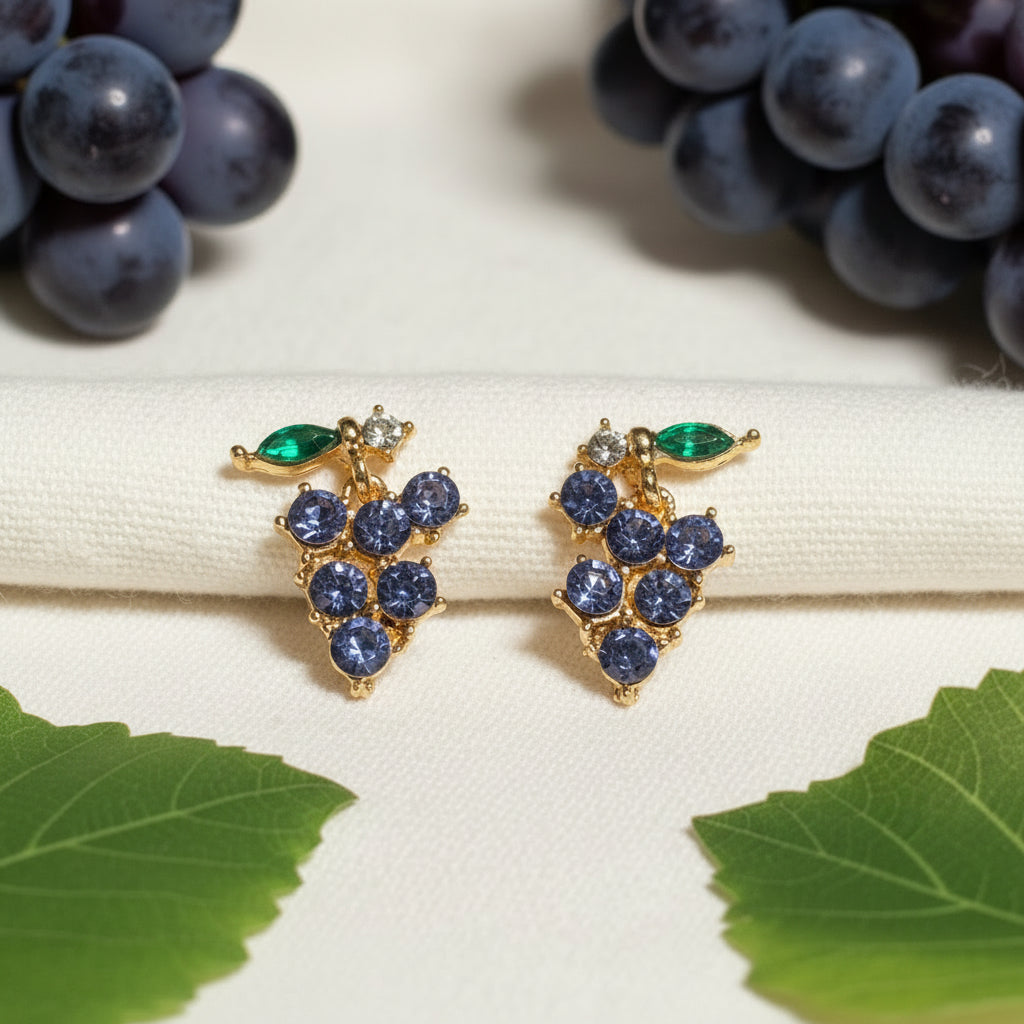 Periwinkle Grape Gem Earrings