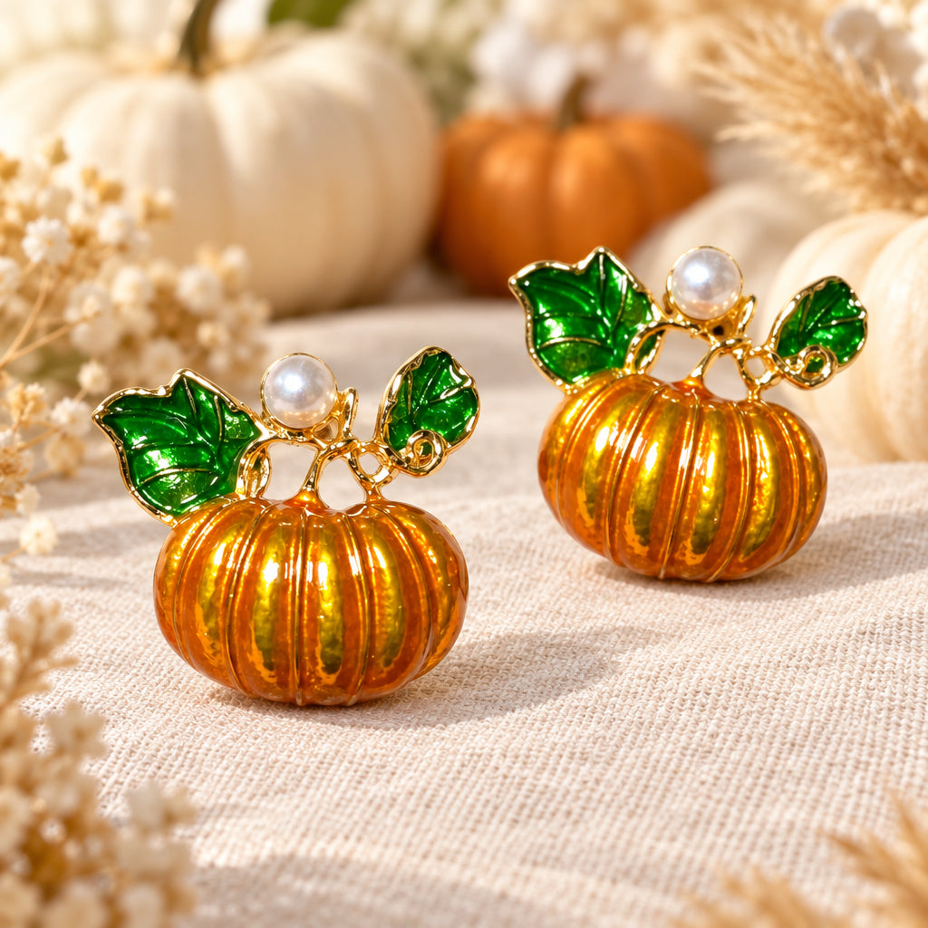 Statement Pumpkin Pearl Earrings