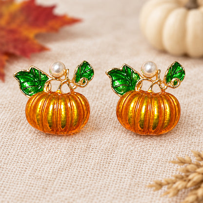 Statement Pumpkin Pearl Earrings