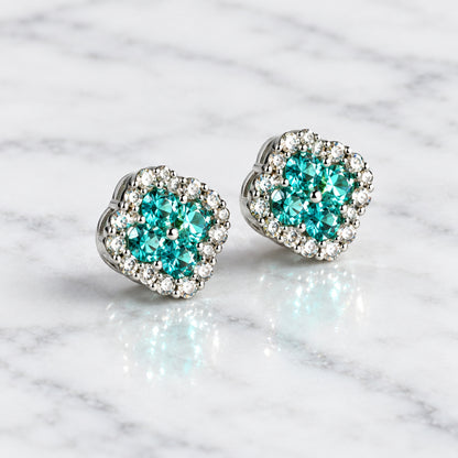 Aqua Crystal Pavé Earrings