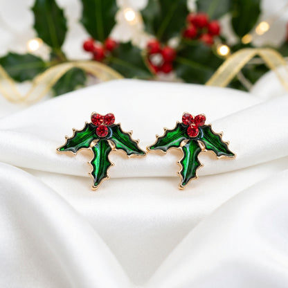 Red Berry Holly Earrings