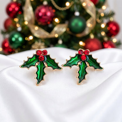 Red Berry Holly Earrings