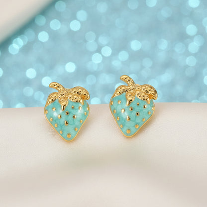 Light Blue Strawberry Earrings