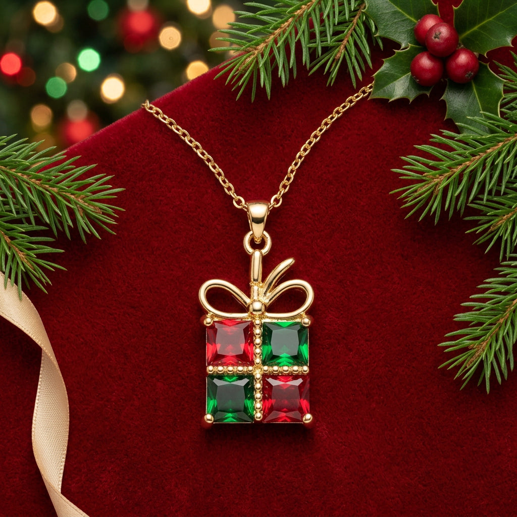 Christmas Gift Box Necklace