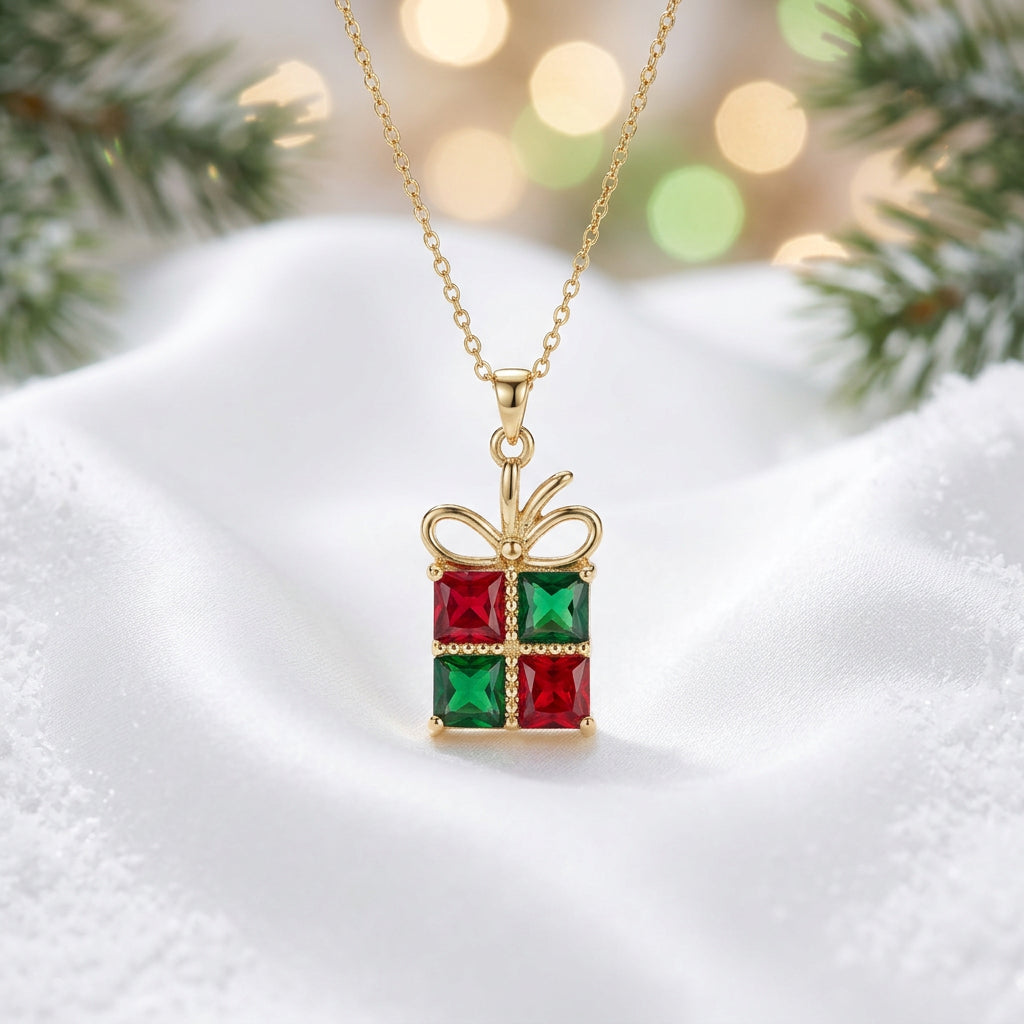 Christmas Gift Box Necklace