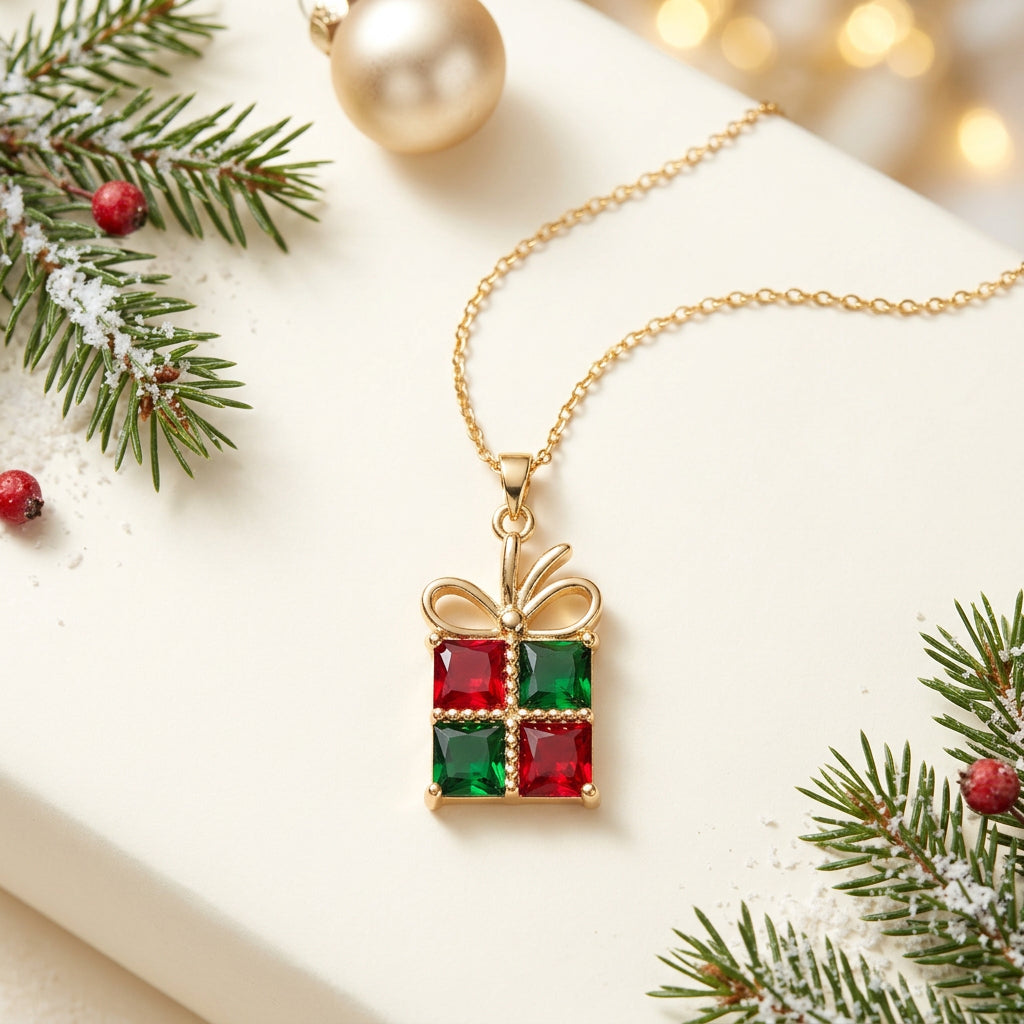 Christmas Gift Box Necklace