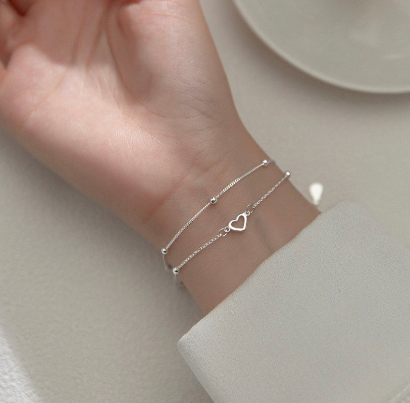 Layered Heart Bracelet