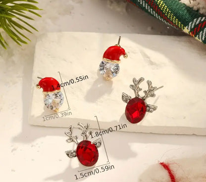 Starlit Santa & Ruby Reindeer Earring Bundle