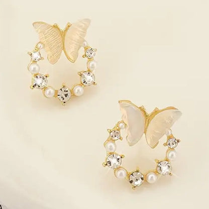 Butterfly Pearl Sparkle Earrings