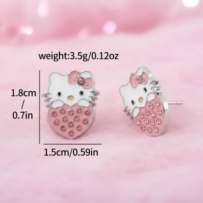 Sweetheart Kitty Zircon Earrings