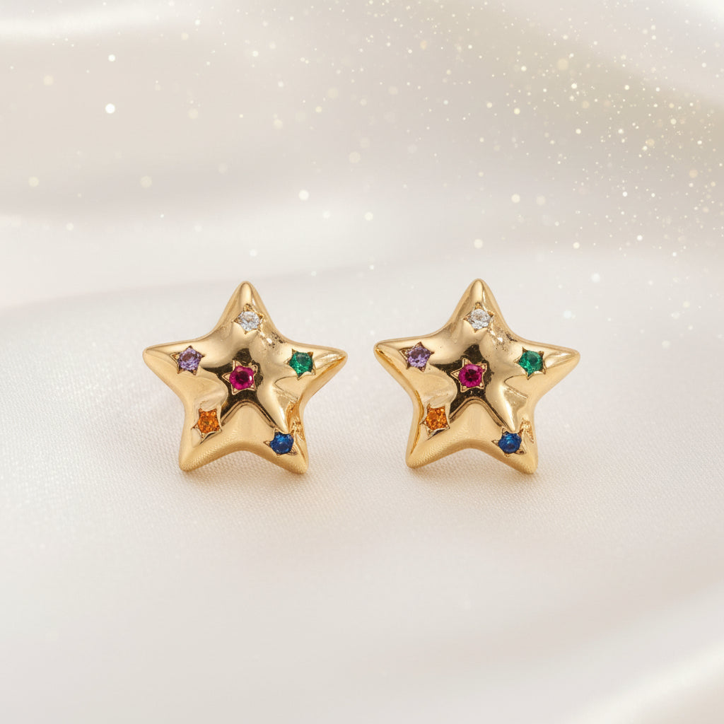 Multicolor Twinkle Star Earrings