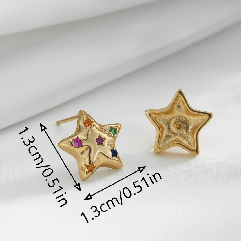 Multicolor Twinkle Star Earrings