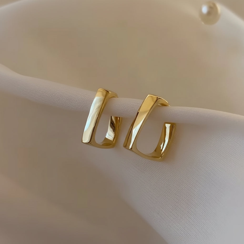 Gold Geometric Hoop Earrings
