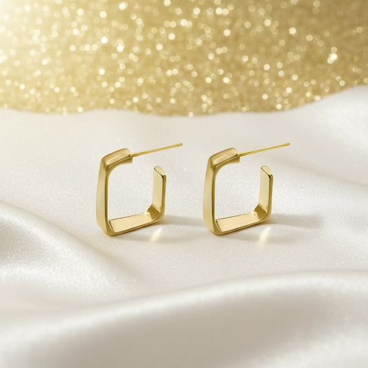Gold Geometric Hoop Earrings