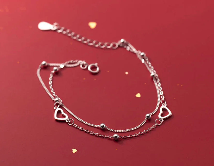 Layered Heart Bracelet