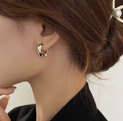 Textured Gold Hoop Earrings