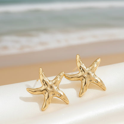 Gold Tide Starfish Earrings