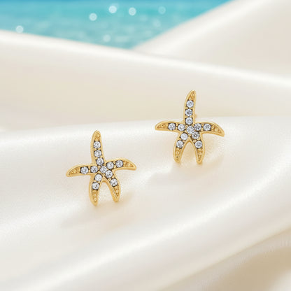 Pavé Starfish Earrings on light background