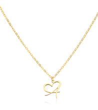 Load image into Gallery viewer, Cursive Initial Heart Necklaces