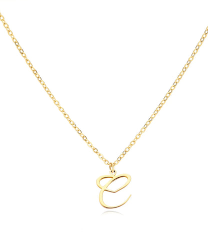 Cursive Initial Heart Necklaces