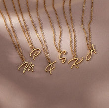 Load image into Gallery viewer, Cursive Initial Necklaces