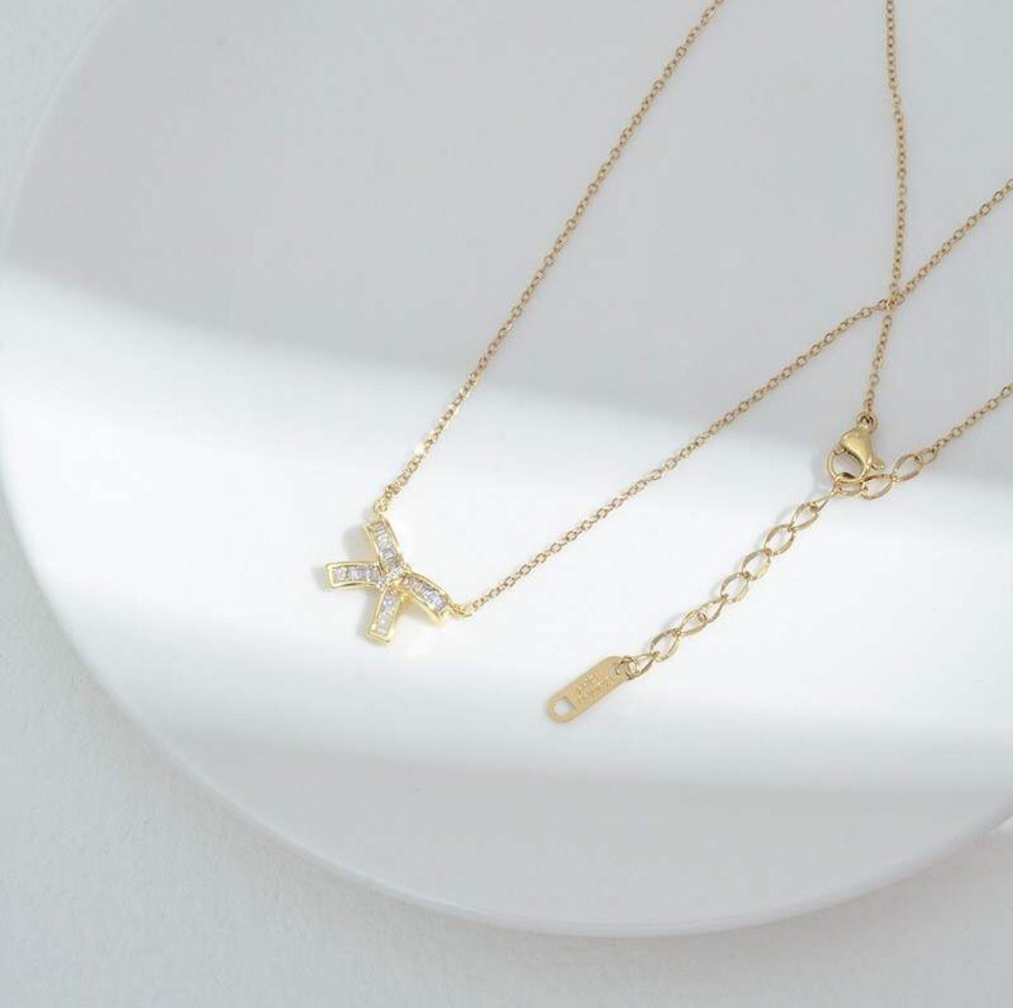 Gold Bow Necklace